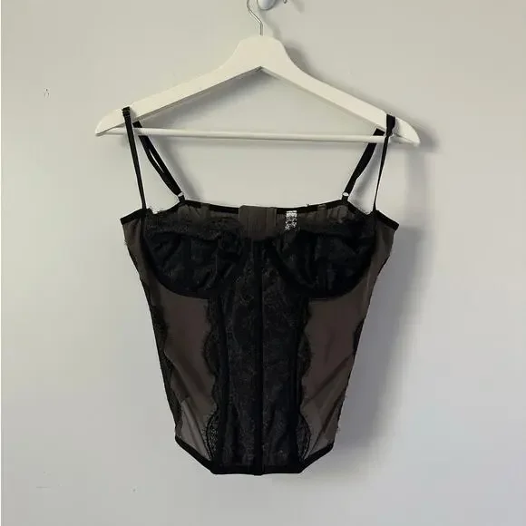 Urban Outfitters Out from Under Modern Love Corset Top Black size XL - Picture 4 of 11